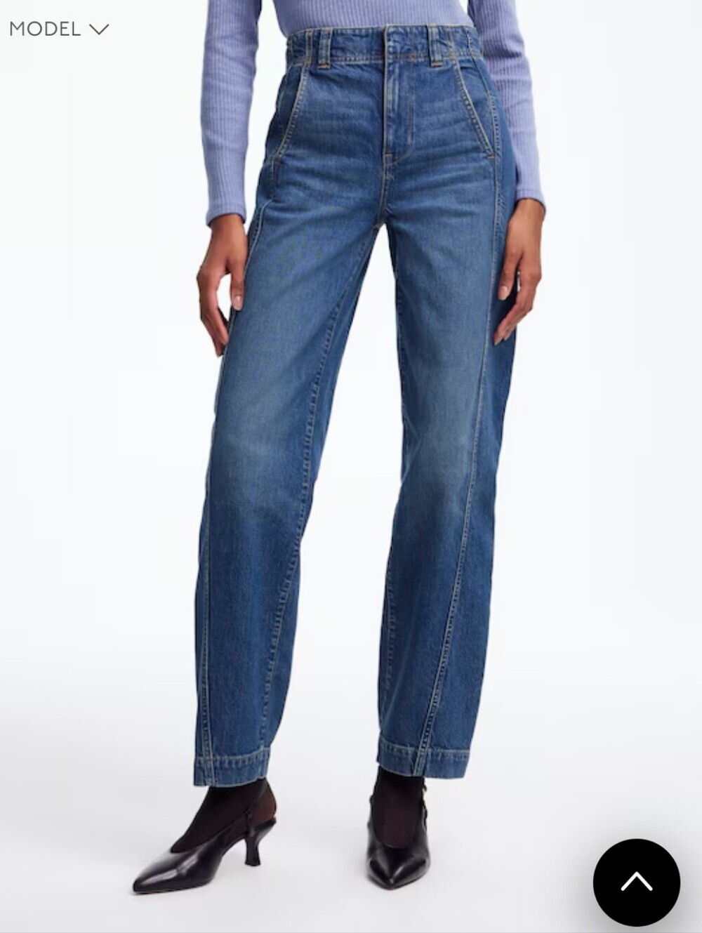 Madewell Tapered Denim Trousers Jeans Concho Wash 30 Twist Seams High Rise
